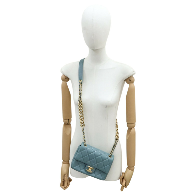 綠色羊皮 coco 17cm 鍊帶 肩背包【CHANEL 香奈兒】-8