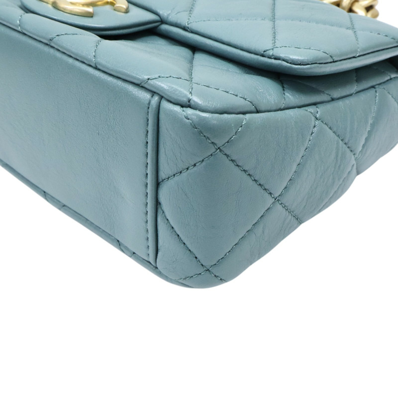 綠色羊皮 coco 17cm 鍊帶 肩背包【CHANEL 香奈兒】-10