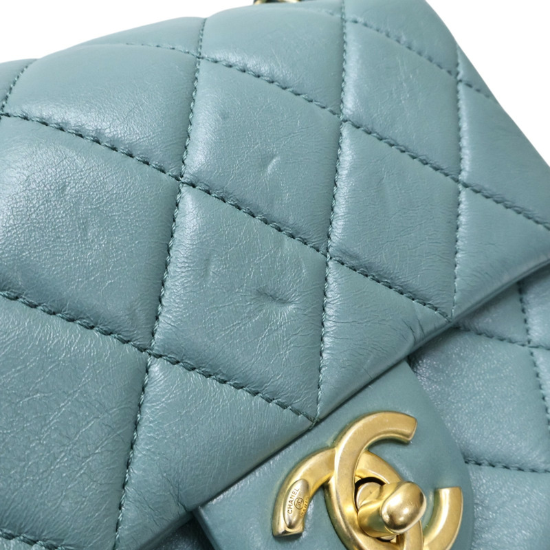 綠色羊皮 coco 17cm 鍊帶 肩背包【CHANEL 香奈兒】-12