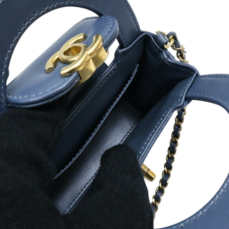 藍色羊皮 Nano Kelly 鍊帶 肩背包【CHANEL 香奈兒】 AP3435-4