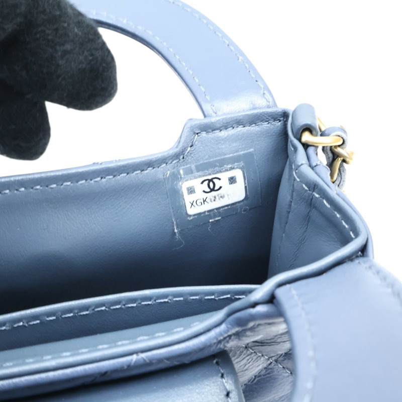 藍色羊皮 Nano Kelly 鍊帶 肩背包【CHANEL 香奈兒】 AP3435-6