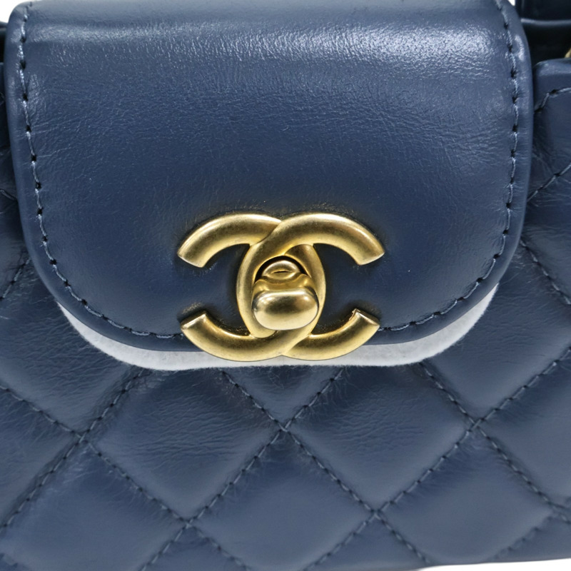 藍色羊皮 Nano Kelly 鍊帶 肩背包【CHANEL 香奈兒】 AP3435-7