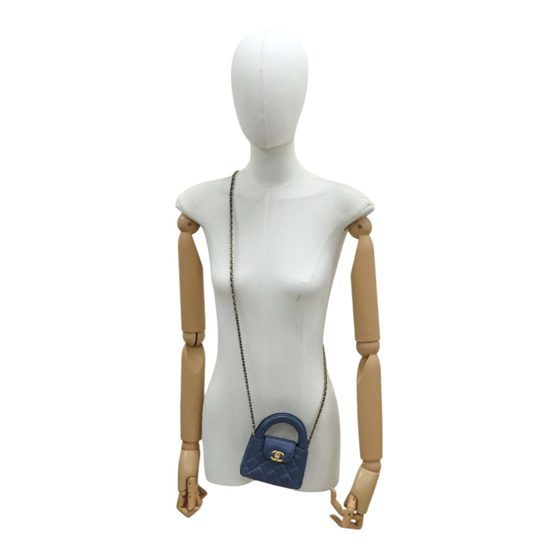 藍色羊皮 Nano Kelly 鍊帶 肩背包【CHANEL 香奈兒】 AP3435-8