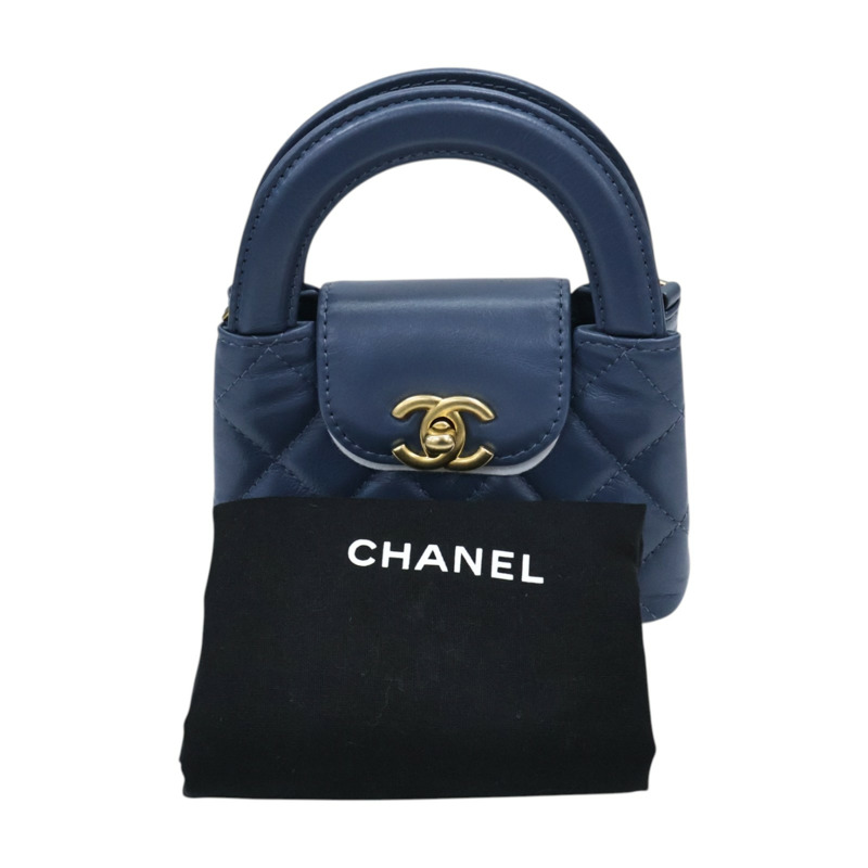 藍色羊皮 Nano Kelly 鍊帶 肩背包【CHANEL 香奈兒】 AP3435-9