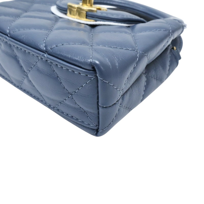 藍色羊皮 Nano Kelly 鍊帶 肩背包【CHANEL 香奈兒】 AP3435-10