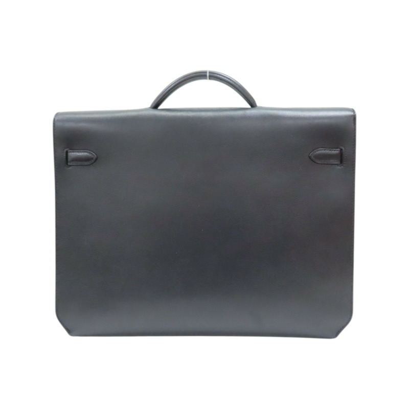 黑色 Ever Grain皮革 Kelly Depeches 36 公事包 U刻 銀釦【HERMES 愛馬仕】 H084620CH89-1