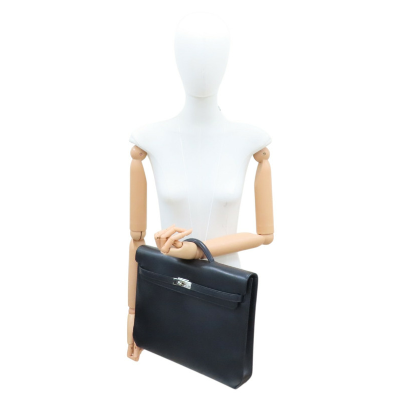 黑色 Ever Grain皮革 Kelly Depeches 36 公事包 U刻 銀釦【HERMES 愛馬仕】 H084620CH89-9