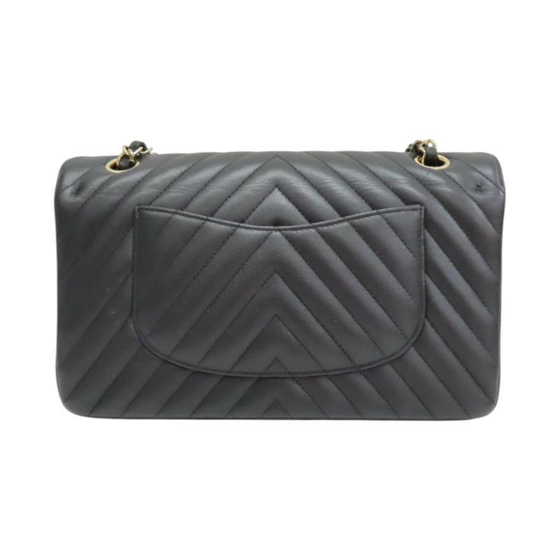 黑色 牛皮 Coco25 山形紋 肩背包 金釦【CHANEL 香奈兒】 A01112-1