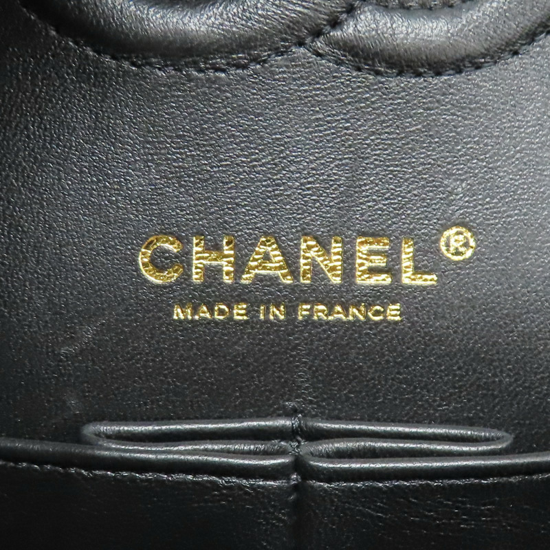 黑色 牛皮 Coco25 山形紋 肩背包 金釦【CHANEL 香奈兒】 A01112-6
