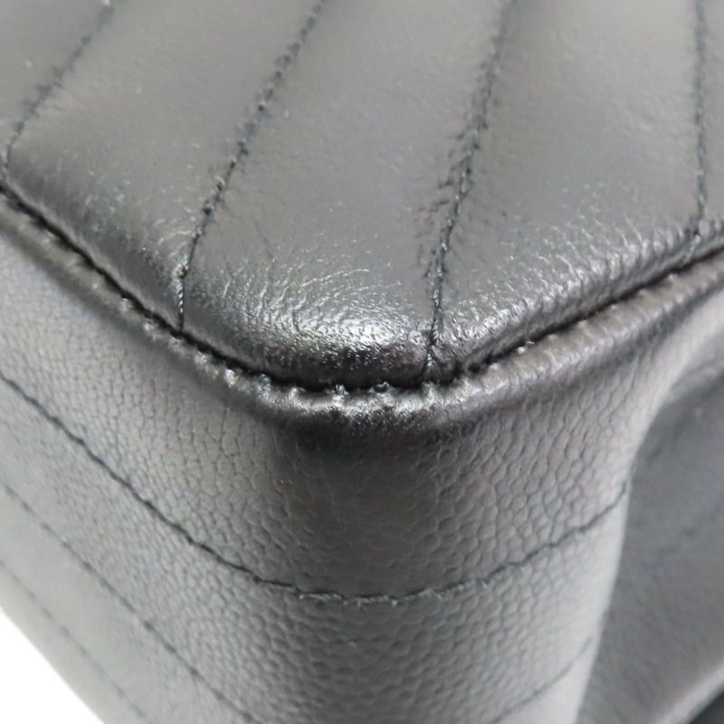 黑色 牛皮 Coco25 山形紋 肩背包 金釦【CHANEL 香奈兒】 A01112-14