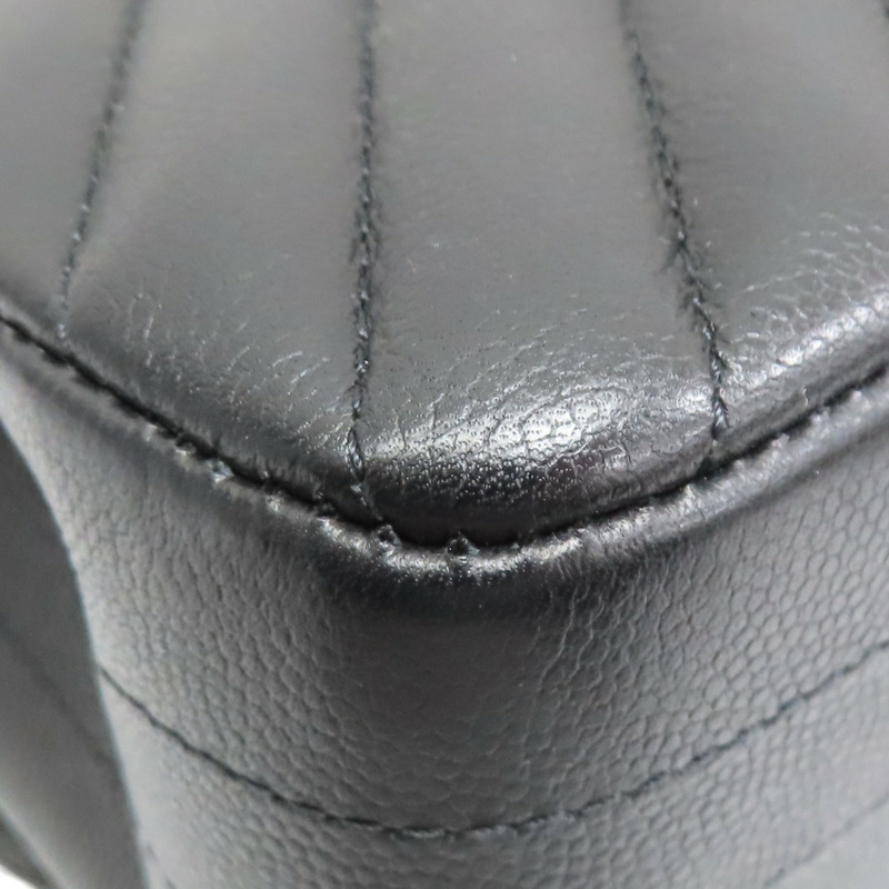 黑色 牛皮 Coco25 山形紋 肩背包 金釦【CHANEL 香奈兒】 A01112-15