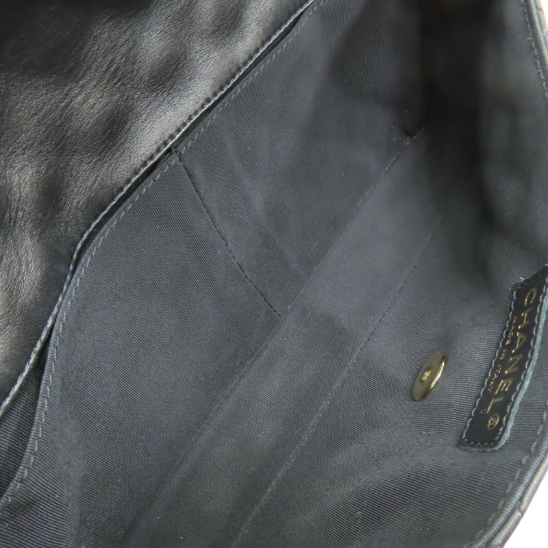 黑色 菱格紋 羊皮 情人節款 East West 鏈帶肩背包 金釦 無卡【CHANEL 香奈兒】-4