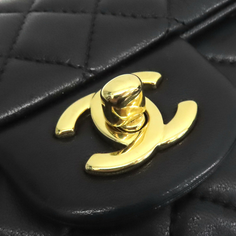 黑色 菱格紋 羊皮 情人節款 East West 鏈帶肩背包 金釦 無卡【CHANEL 香奈兒】-7