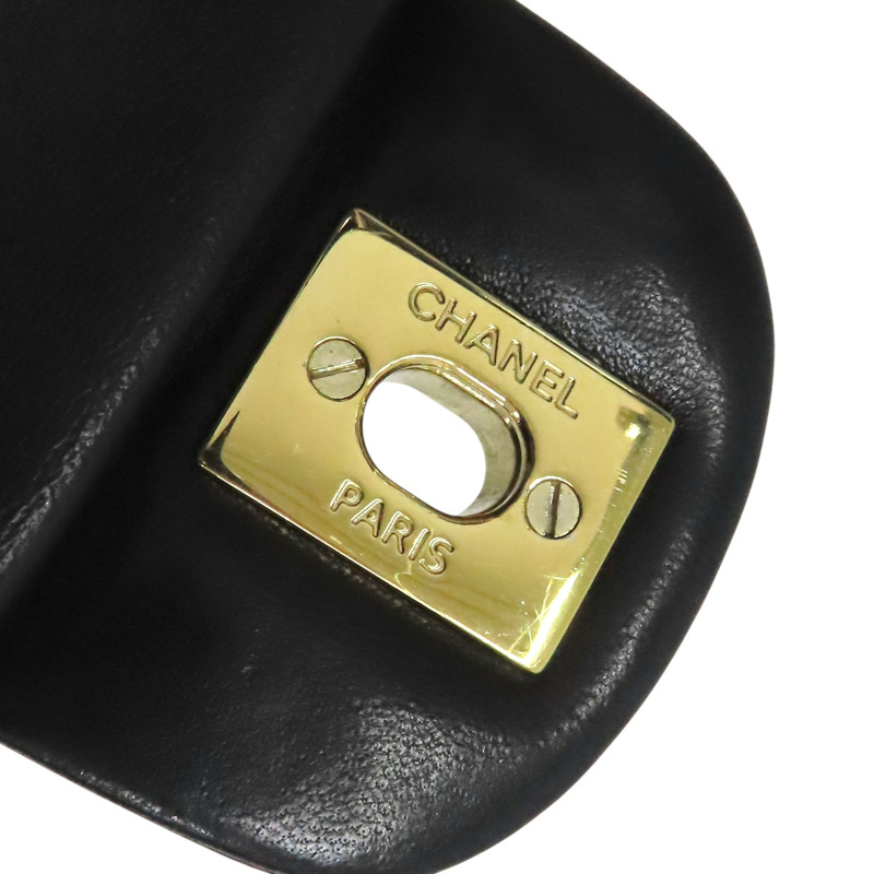 黑色 菱格紋 羊皮 情人節款 East West 鏈帶肩背包 金釦 無卡【CHANEL 香奈兒】-8