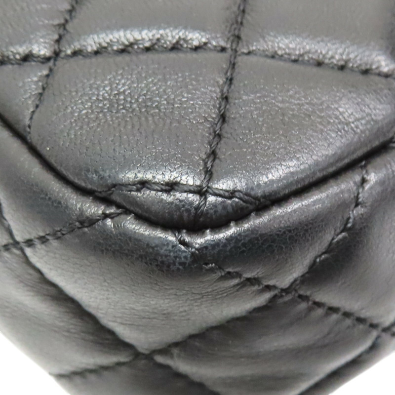 黑色 菱格紋 羊皮 情人節款 East West 鏈帶肩背包 金釦 無卡【CHANEL 香奈兒】-14