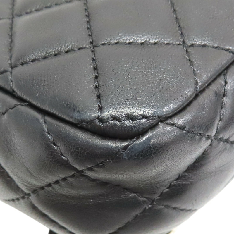 黑色 菱格紋 羊皮 情人節款 East West 鏈帶肩背包 金釦 無卡【CHANEL 香奈兒】-15