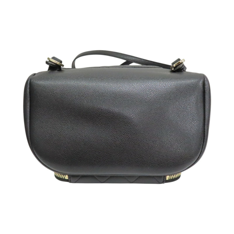 黑色牛皮 Business Affinity 後背包 金釦【CHANEL 香奈兒】 A93748-3