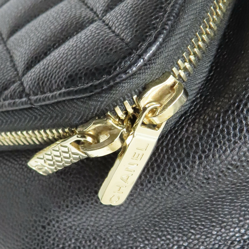 黑色牛皮 Business Affinity 後背包 金釦【CHANEL 香奈兒】 A93748-10