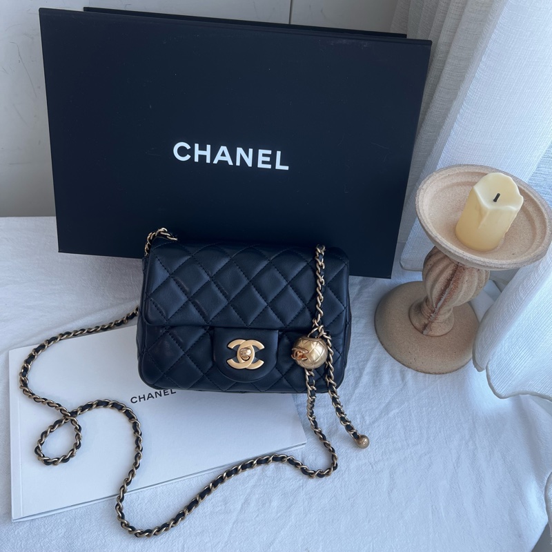 ෆ Chanel黑金金球方胖-3