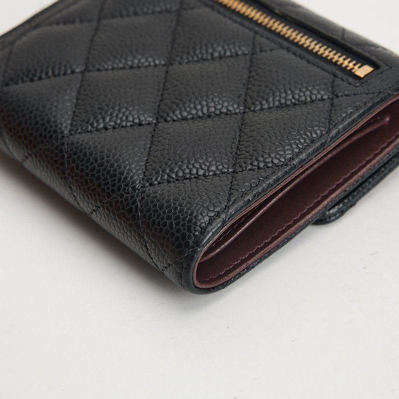 二手Chanel CF三折短夾/黑金牛-5