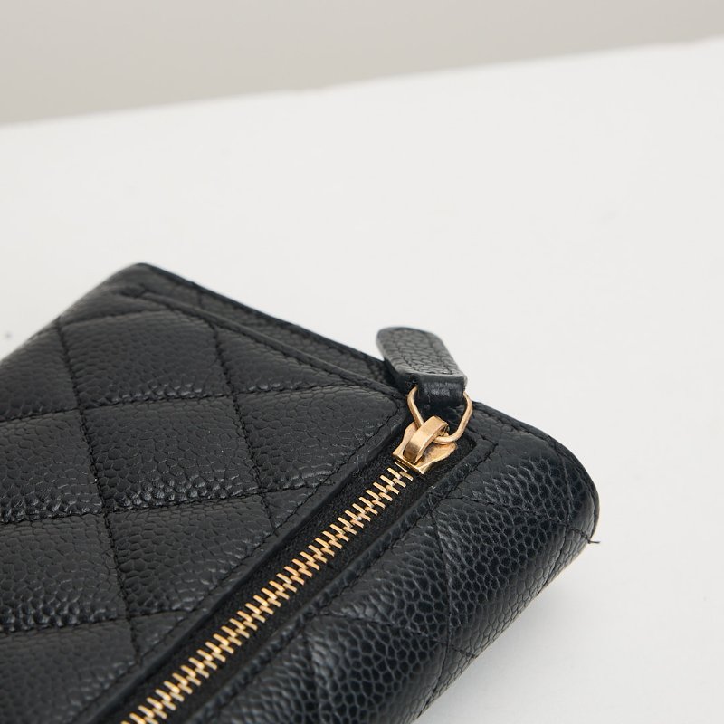 二手Chanel CF三折短夾/黑金牛-6