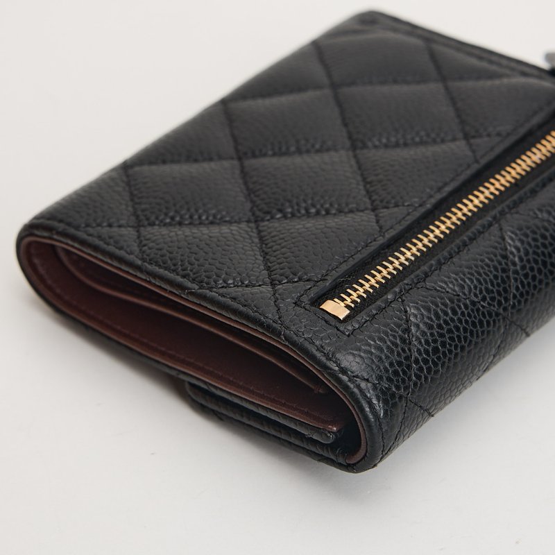 二手Chanel CF三折短夾/黑金牛-7