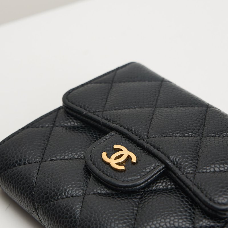 二手Chanel CF三折短夾/黑金牛-8