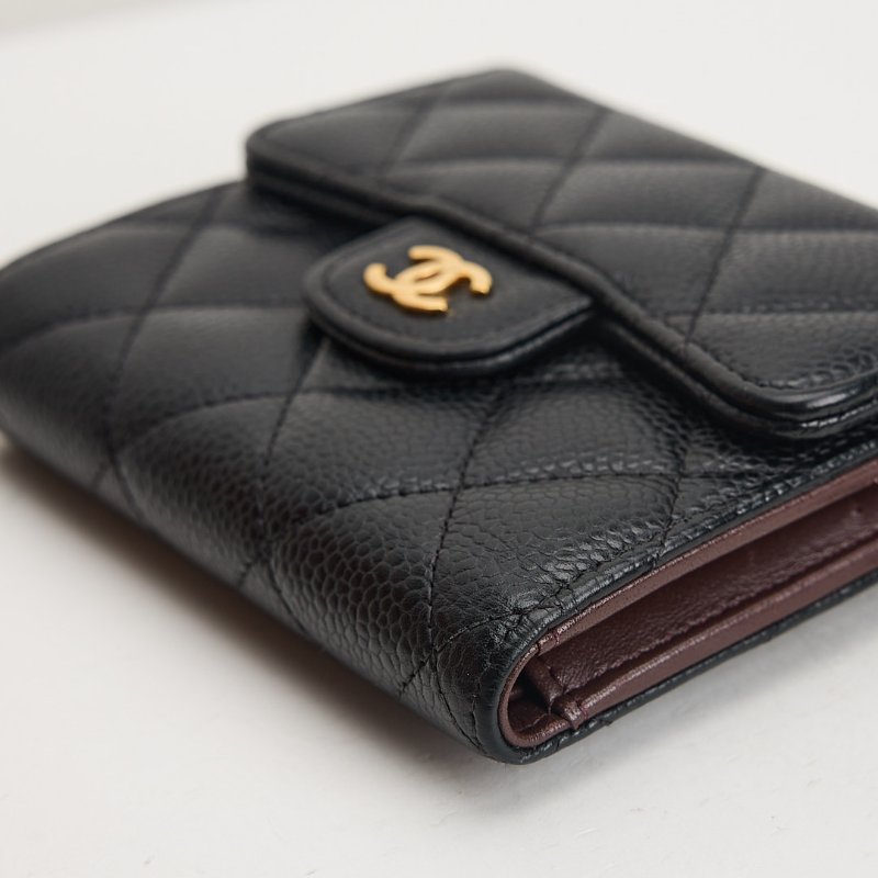 二手Chanel CF三折短夾/黑金牛-9