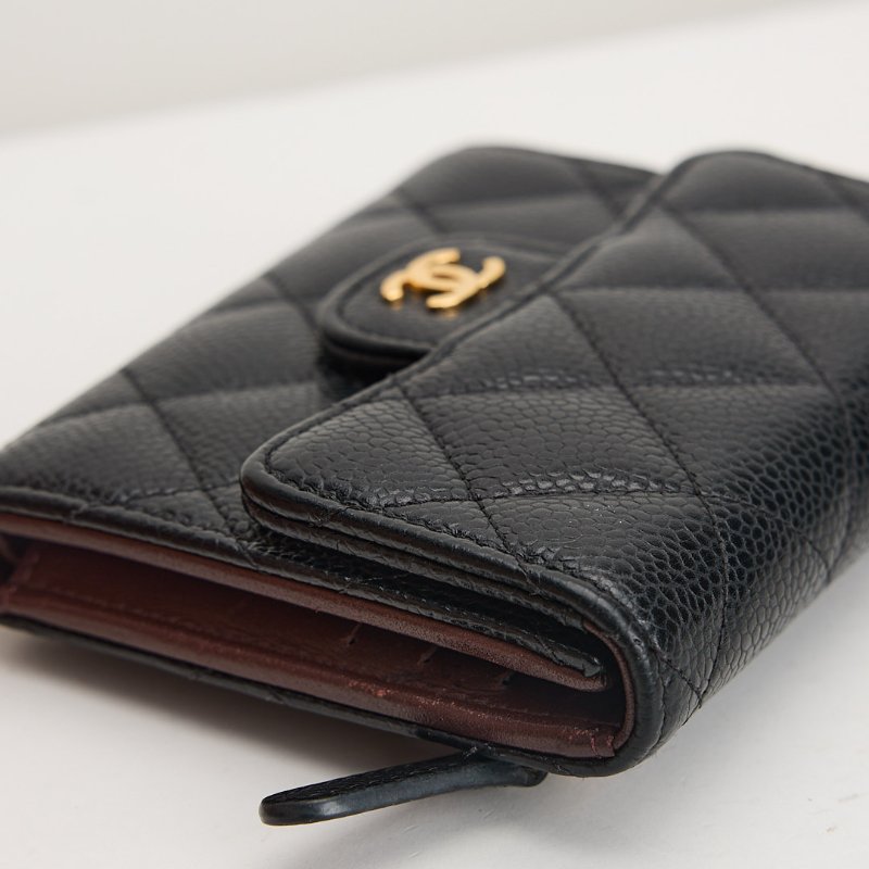 二手Chanel CF三折短夾/黑金牛-10