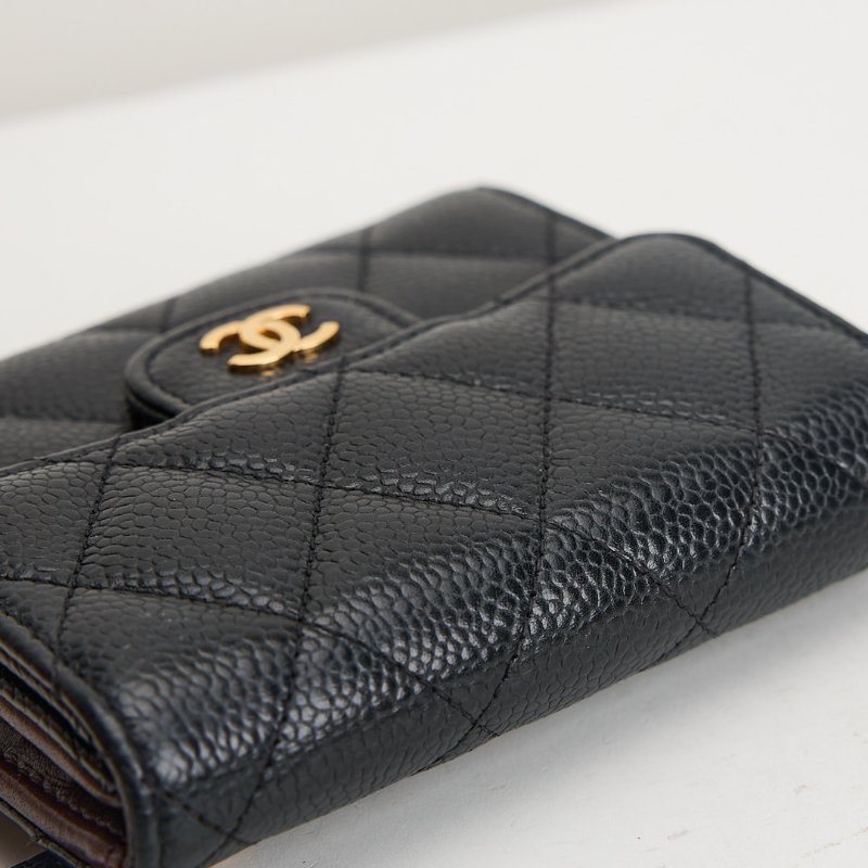 二手Chanel CF三折短夾/黑金牛-11