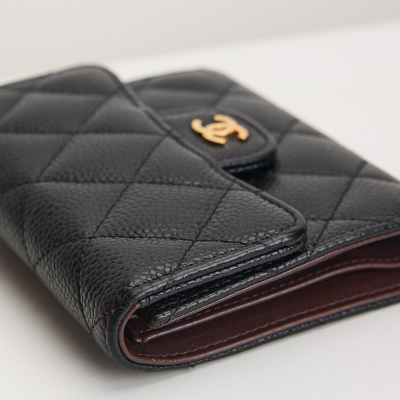 二手Chanel CF三折短夾/黑金牛-12