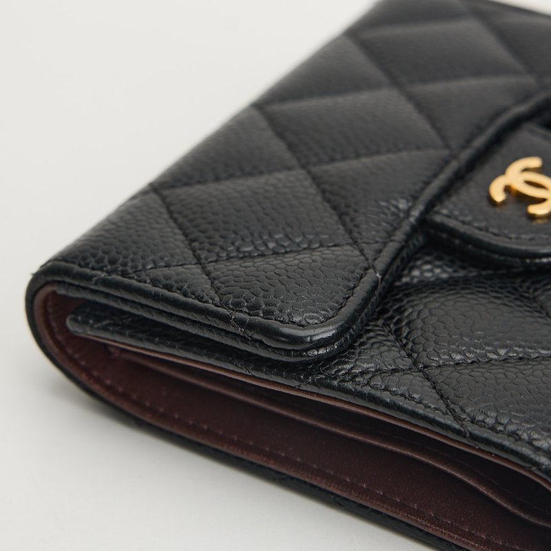 二手Chanel CF三折短夾/黑金牛-13