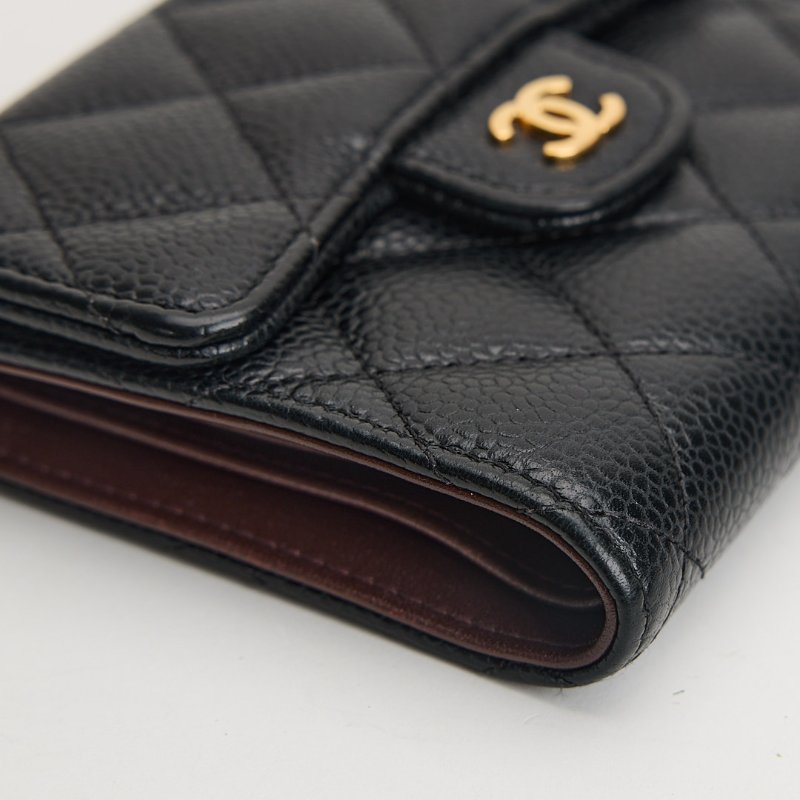 二手Chanel CF三折短夾/黑金牛-14