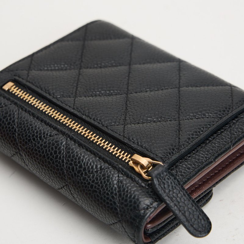 二手Chanel CF三折短夾/黑金牛-15