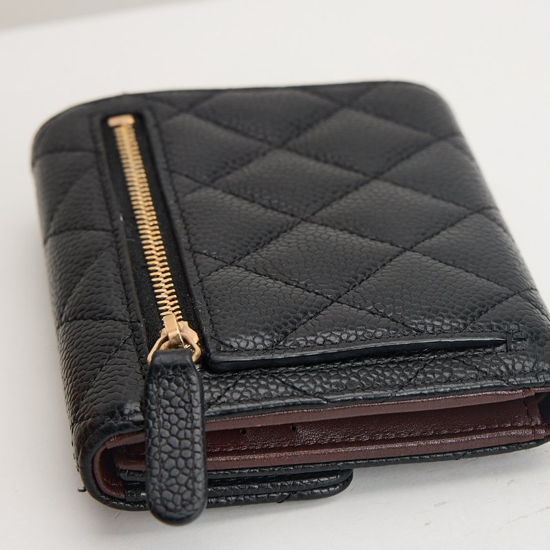 二手Chanel CF三折短夾/黑金牛-16