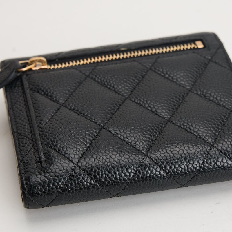 二手Chanel CF三折短夾/黑金牛-18