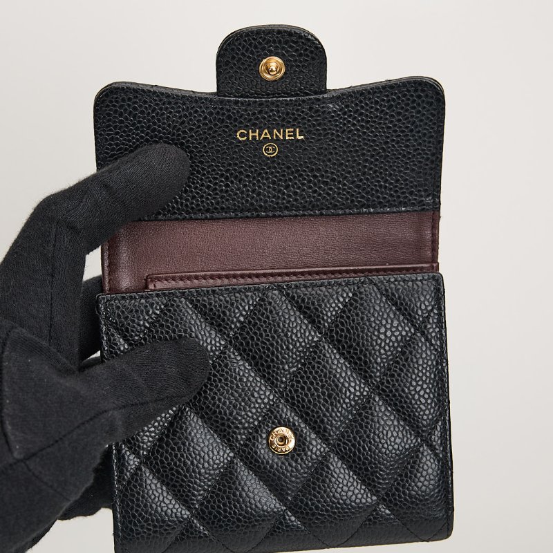 二手Chanel CF三折短夾/黑金牛-19