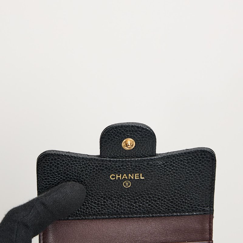 二手Chanel CF三折短夾/黑金牛-20