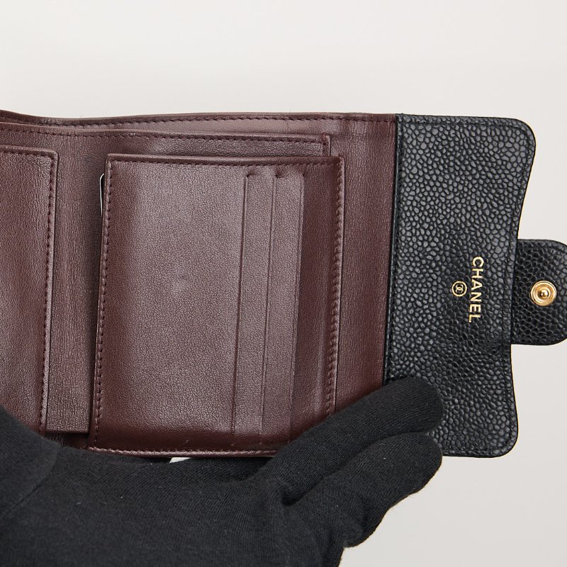 二手Chanel CF三折短夾/黑金牛-21