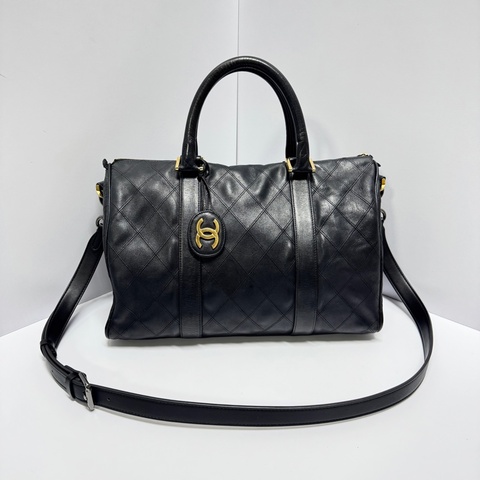 【超熱門秒殺款⏰】 Chanel 黑金 波士頓包 肩背+手提+斜背包 （專櫃27.3萬）