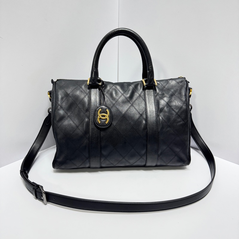 【超熱門秒殺款⏰】 Chanel 黑金 波士頓包 肩背+手提+斜背包 (專櫃27.3萬)-0