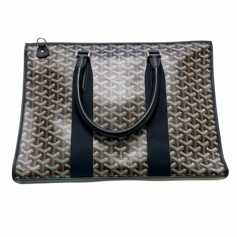 GOYARD 高雅德 MORVAN 公事包 GOYARDINE帆布 小牛皮 銀扣