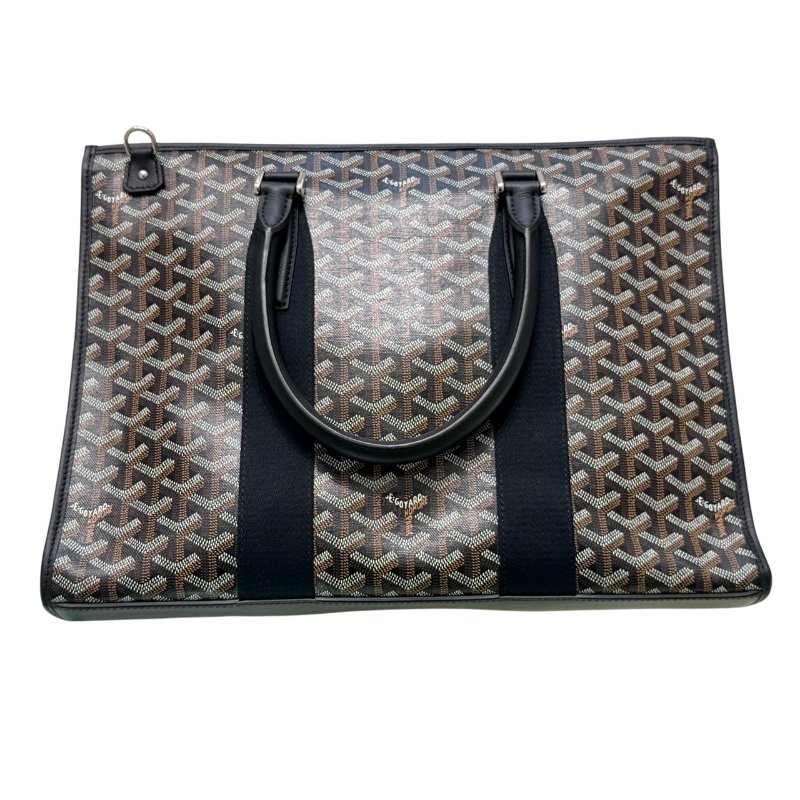 GOYARD 高雅德 MORVAN 公事包 GOYARDINE帆布 小牛皮 銀扣-0