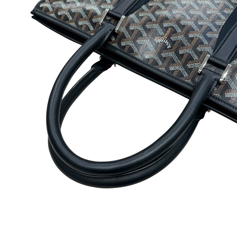 GOYARD 高雅德 MORVAN 公事包 GOYARDINE帆布 小牛皮 銀扣-11