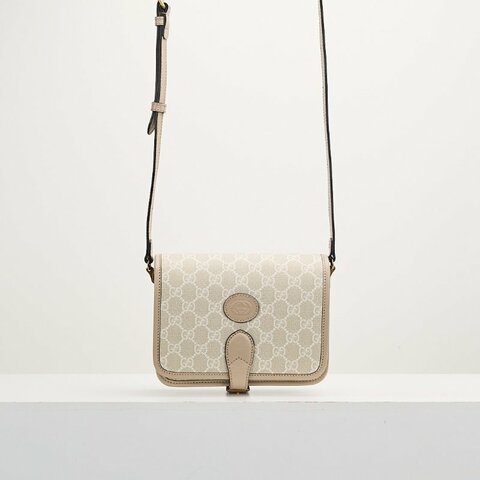 二手Gucci retro馬鞍郵差包/燕麥色