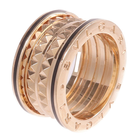 BVLGARI 18K玫瑰金/陶瓷B-zero1戒指BVLGARI#55/#US7