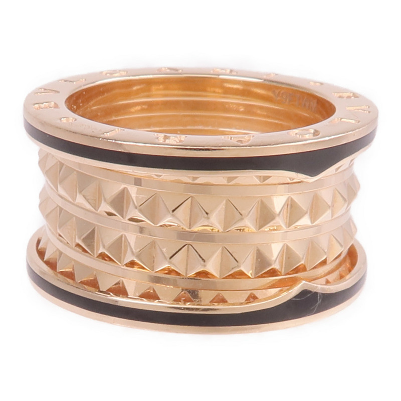 BVLGARI 18K玫瑰金/陶瓷B-zero1戒指BVLGARI#55/#US7-1