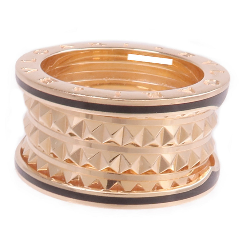 BVLGARI 18K玫瑰金/陶瓷B-zero1戒指BVLGARI#55/#US7-3