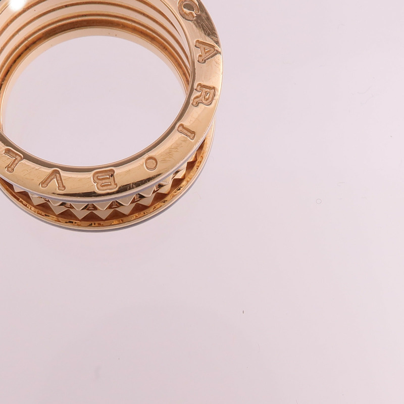 BVLGARI 18K玫瑰金/陶瓷B-zero1戒指BVLGARI#55/#US7-5