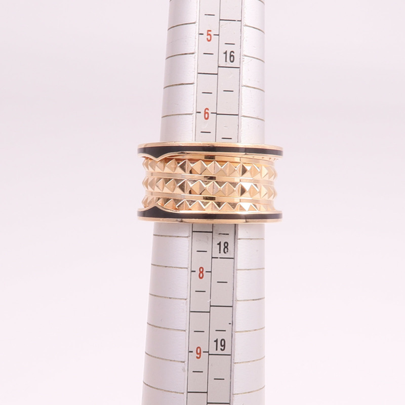 BVLGARI 18K玫瑰金/陶瓷B-zero1戒指BVLGARI#55/#US7-6